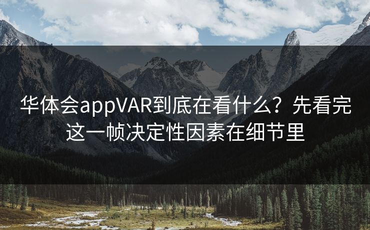 华体会appVAR到底在看什么？先看完这一帧决定性因素在细节里